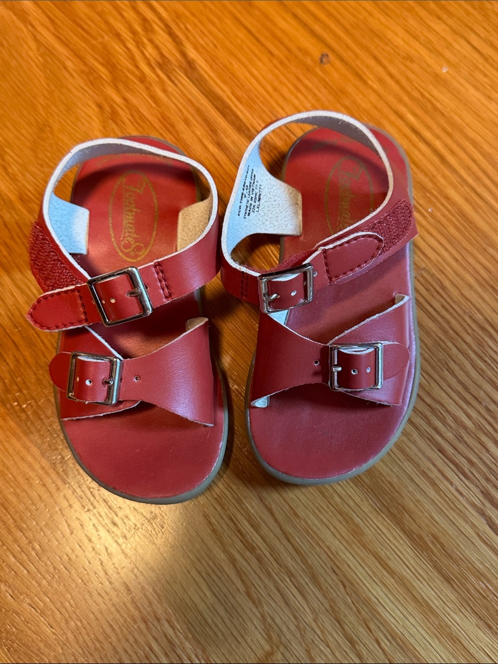 FootMates Red Kids Buckle Sandals with Dual Straps